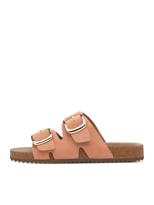 Leather Women's Flat Sandals Anatomic in Orange Color