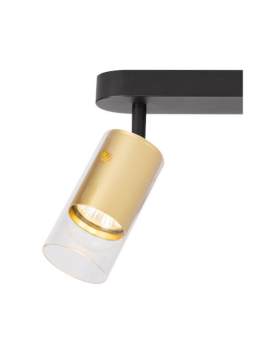 Eko Light Διπλό Σποτ με Ντουί GU10 σε Χρυσό Χρώμα