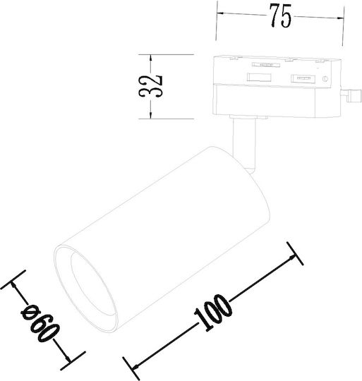 Eko Light Pipe Единично Спот с Цокъл GU10 в Бял Цвят