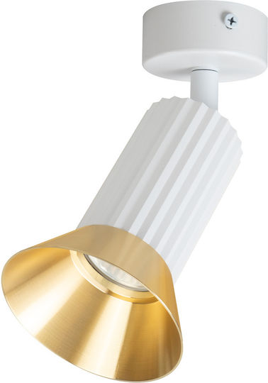 Eko Light Μονό Σποτ με Ντουί GU10 σε Λευκό Χρώμα