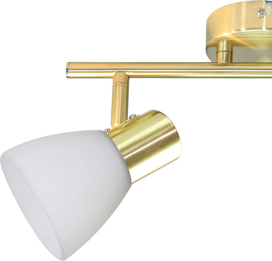 Eko Light Διπλό Σποτ με Ντουί E14 σε Χρυσό Χρώμα