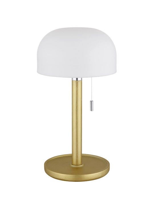 Globo Lighting Table Lamp with White Shade and Gold Base