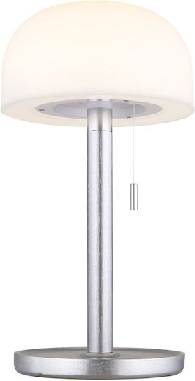 Globo Lighting Πορτατίφ LED με Λευκό Καπέλο και Ασημί Βάση