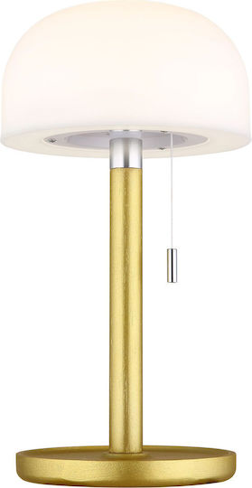 Globo Lighting Портатиф LED с Бяла Шапка и Златиста Основа