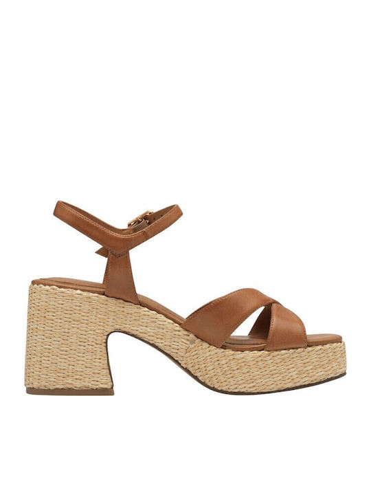 Leather Sandals Tabac Brown