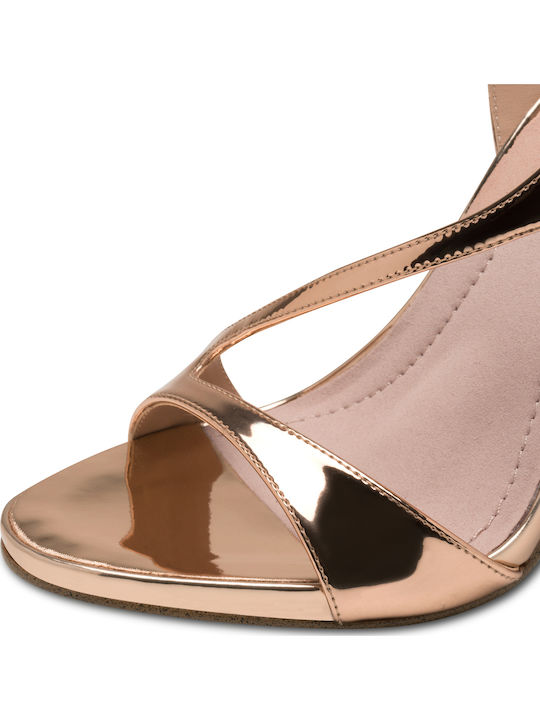 Leder Damen Sandalen Rosa Gold