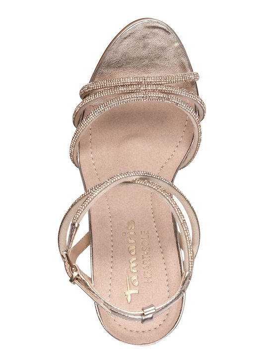 Stoff Sandalen mit Strass Rosa