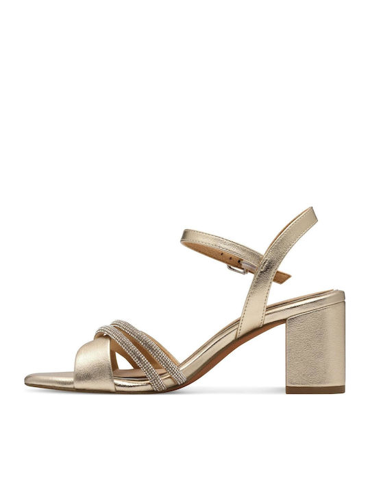 Sandalen mit Strass Gold