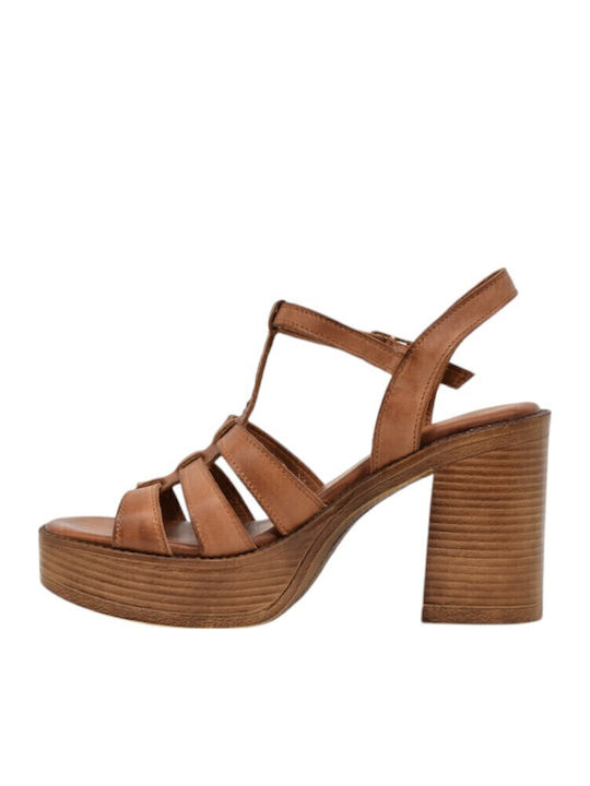 Leder Sandalen Tabac Braun