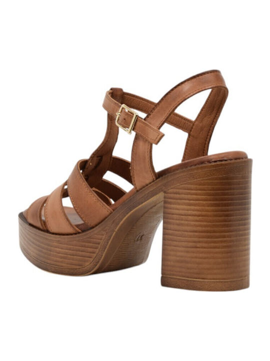 Leder Sandalen Tabac Braun