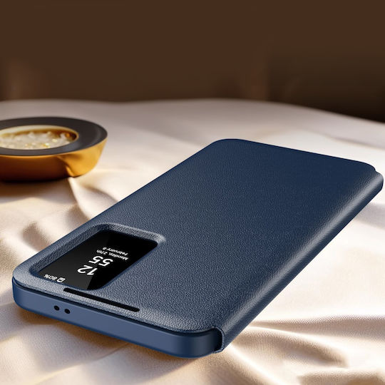 Калъф тип портфейл със Smart View за Samsung Galaxy S22 Ultra, син цвят