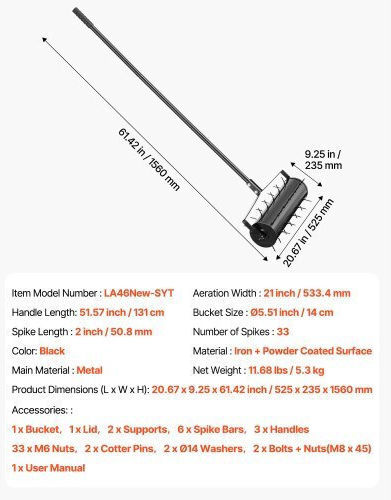 Vevor STGSJCPQQ21IUVKE8V0 Gartenrechen Bogenharke