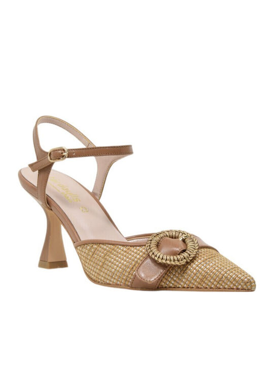 Leder Pumps Tabac Braun