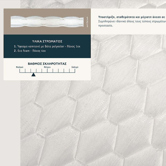 KS Kouppas Mattress Topper Foam Complete King Size Foam 180x200cm