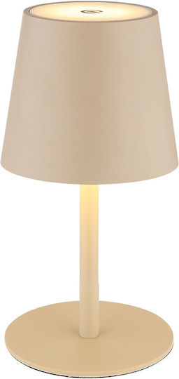 Globo Lighting Μεταλλικό Πορτατίφ LED με Μπεζ Καπέλο και Βάση