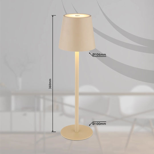 Globo Lighting Μεταλλικό Πορτατίφ LED με Μπεζ Καπέλο και Βάση