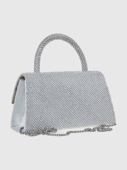 Damentasche Schultertasche Silber