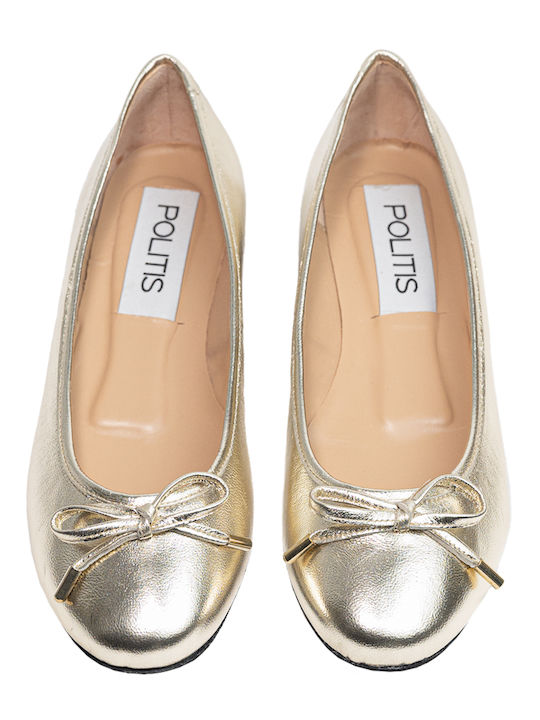 Leather Women's Anatomic Ballerina Shoes Gold
