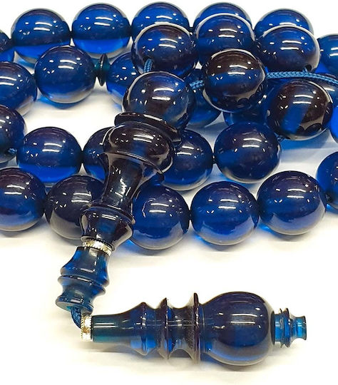 Roloi Komboloi Mastic Worry Beads with 33 Beads Blue 30cm