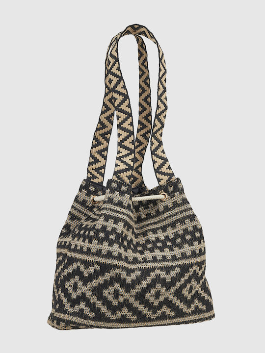 Stoff Damenhandtasche Crossbody Schwarz