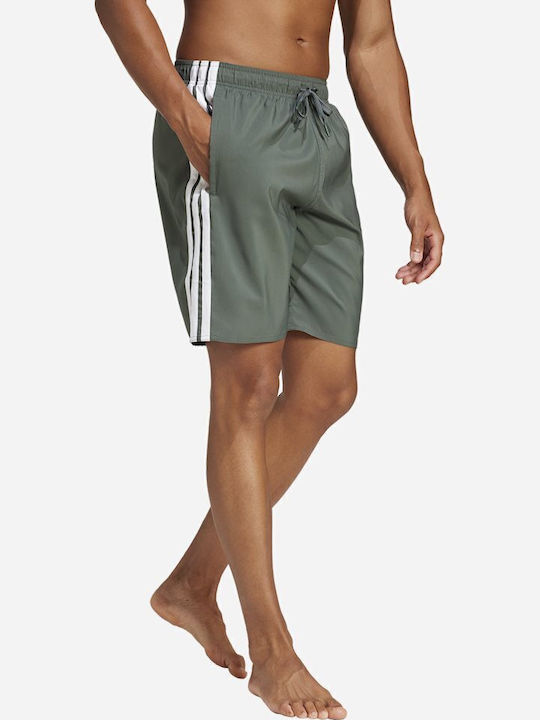 3-stripes Men's Swimwear Shorts Green Striped