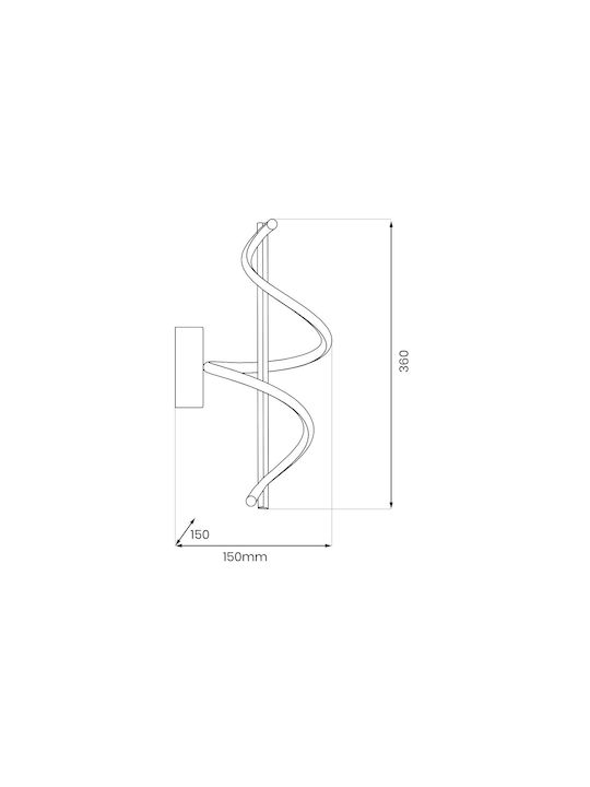 Eko Light Modern Lumină de Perete cu LED Integrat Negru