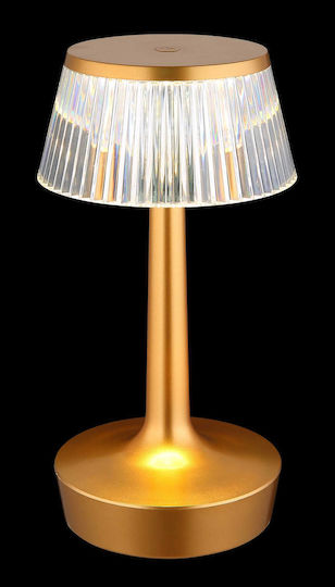 Globo Lighting Πορτατίφ LED με Διάφανο Καπέλο και Χρυσή Βάση