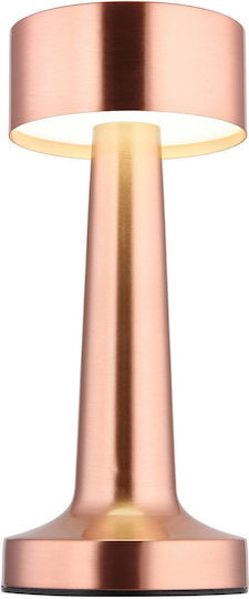 Globo Lighting Metal Table Lamp with Rose Gold Shade and Base