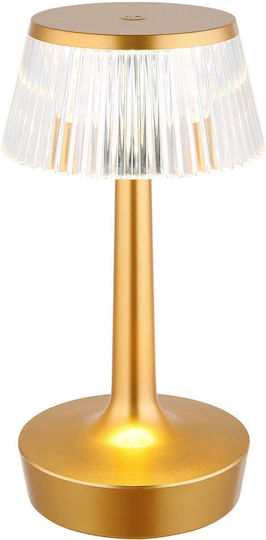 Globo Lighting Πορτατίφ LED με Διάφανο Καπέλο και Χρυσή Βάση