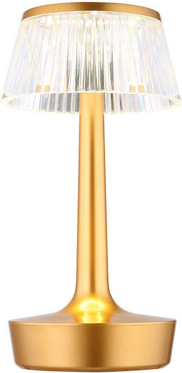 Globo Lighting Πορτατίφ LED με Διάφανο Καπέλο και Χρυσή Βάση