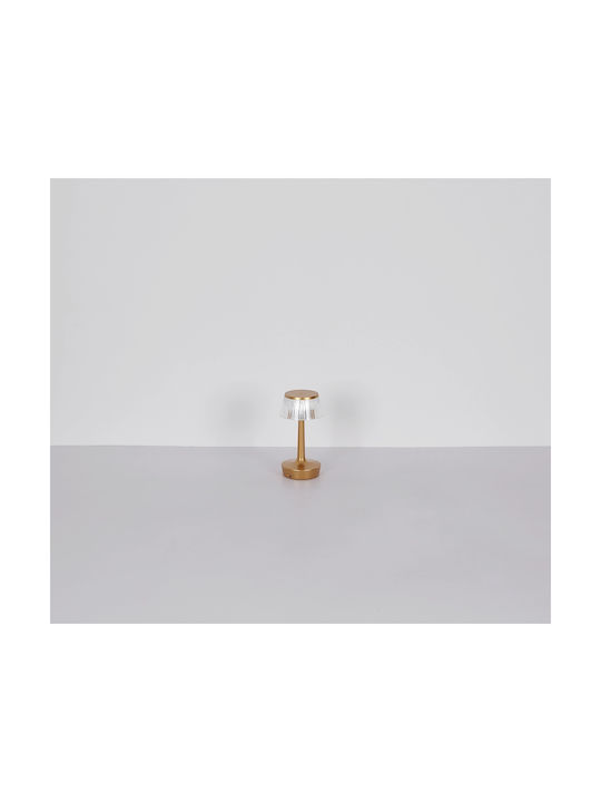 Globo Lighting Tischlampe LED mit Transparent Schirm und Gold Basis