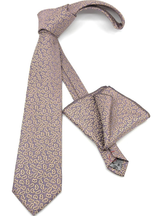 Legend Accessories Men's Tie Set Printed in Lilac Color