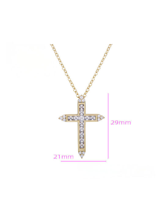 Chrysothemiss Women's Gold Plated Cross with Chain
