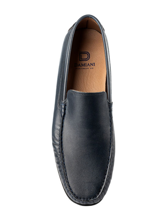 Δερμάτινα Ανδρικά Loafers σε Μπλε Χρώμα