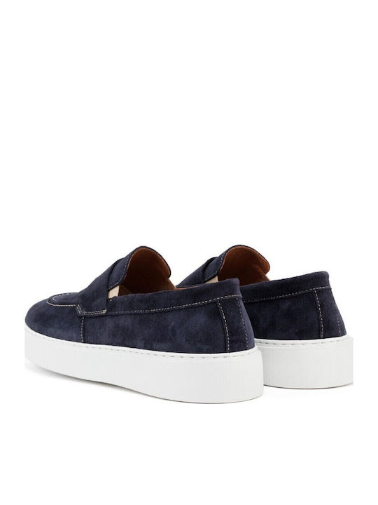 Wildleder Herren Mokassins in Blau Farbe