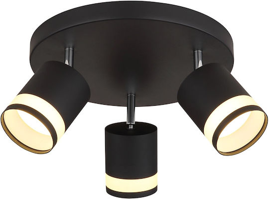 Globo Lighting Triplu LED Alb Cald Spot în Culoare Negru Globo Lighting Triplu LED Alb Cald Spot în Culoare Negru