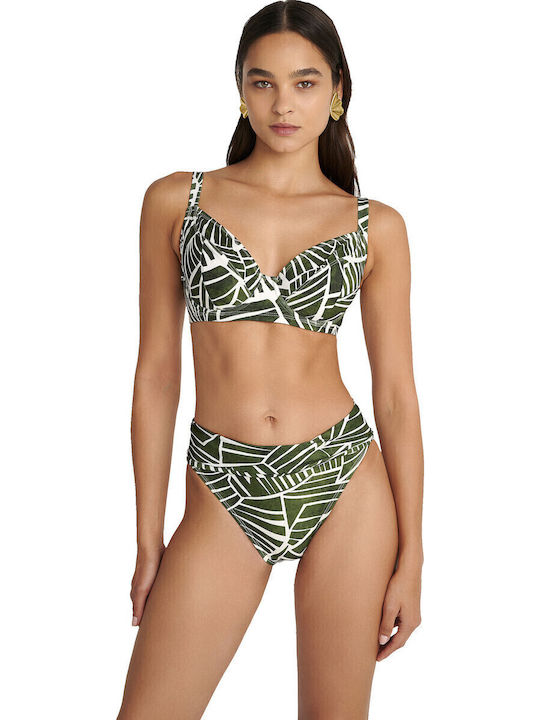Amazon Streifen Bikini Oberteile D Cup Grün