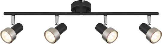 Globo Lighting Spot with 4 Lights in Black Color