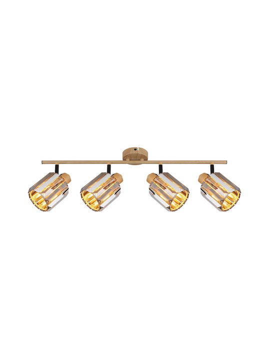 Globo Lighting Σποτ με 4 Φώτα σε Μπεζ Χρώμα