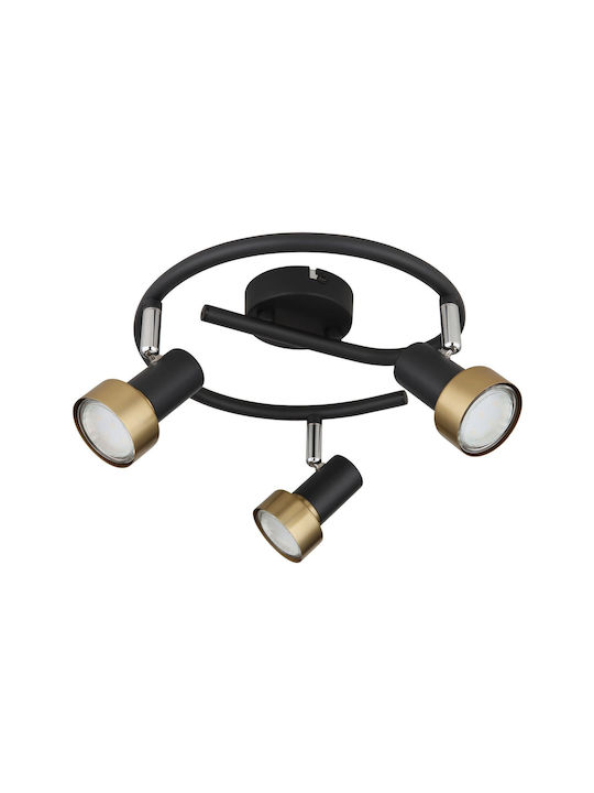 Globo Lighting Triplu Spot în Culoare Negru