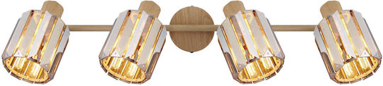 Globo Lighting Σποτ με 4 Φώτα σε Μπεζ Χρώμα