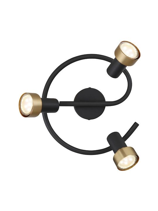 Globo Lighting Triplu Spot în Culoare Negru