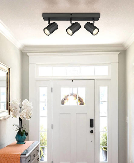 Globo Lighting Dreifach Decken- und Wandleuchte mit GU10 Lampenbirnensockel in Grau Farbe