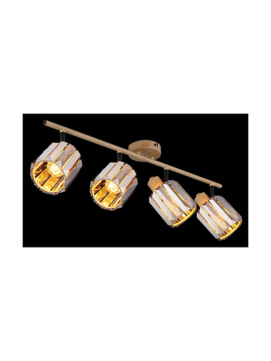 Globo Lighting Σποτ με 4 Φώτα σε Μπεζ Χρώμα