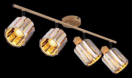 Globo Lighting Σποτ με 4 Φώτα σε Μπεζ Χρώμα