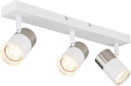 Globo Lighting Τριπλό Σποτ με Ντουί GU10 σε Λευκό Χρώμα Globo Lighting Τριπλό Σποτ με Ντουί GU10 σε Λευκό Χρώμα