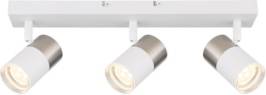 Globo Lighting Spot Triplu Cu Bază De Bec GU10 În Culoare Albă