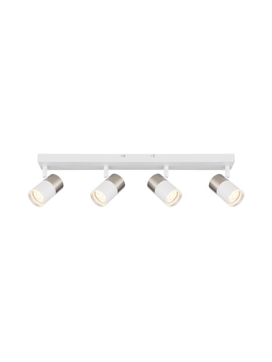 Globo Lighting Σποτ με 4 Φώτα σε Λευκό Χρώμα