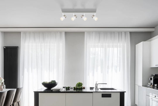 Globo Lighting Σποτ με 4 Φώτα και με Ντουί GU10 σε Λευκό Χρώμα