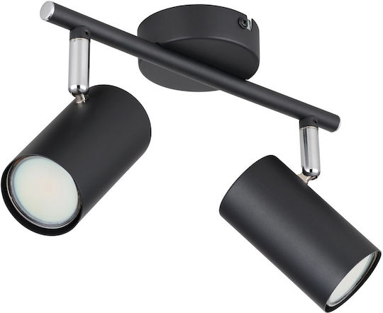 Globo Lighting Διπλό Σποτ σε Μαύρο Χρώμα